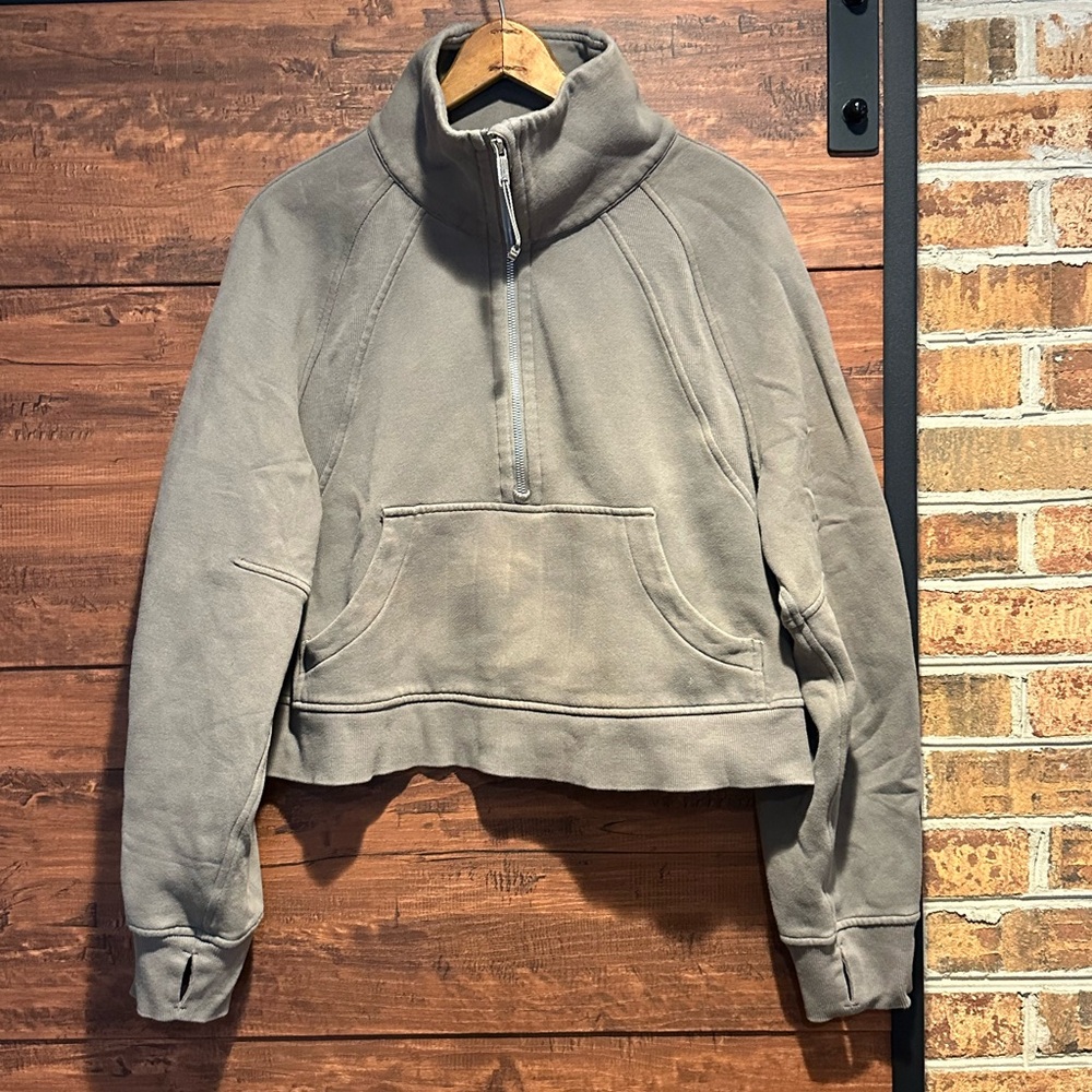 Lululemon Scuba Oversized Funnel Neck Half-Zip Grey Sage m/l (54)